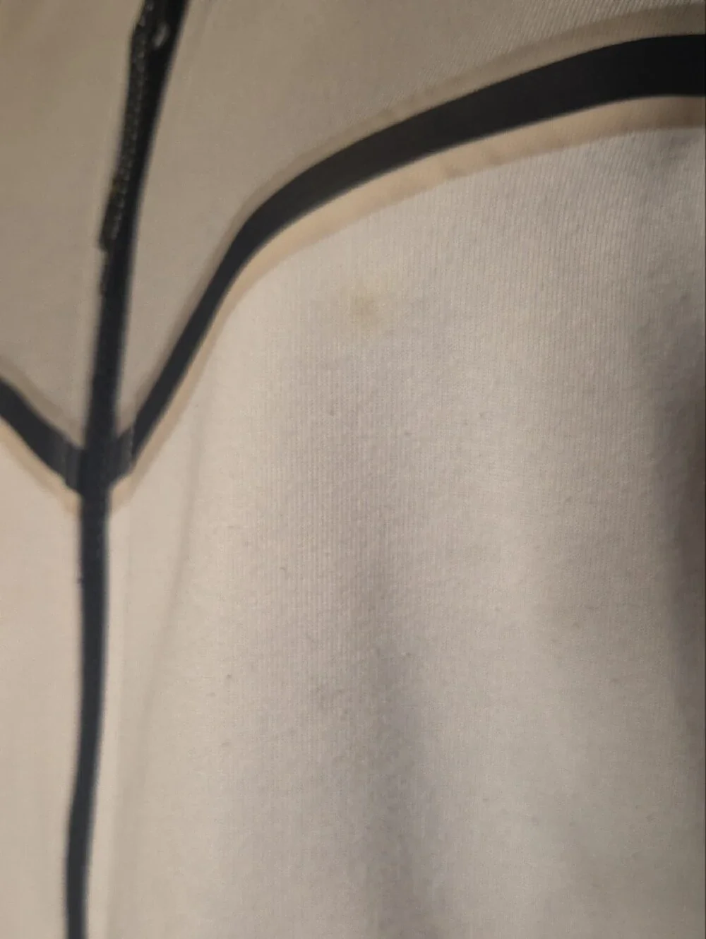Nike Light Gray and White Hooded Zip-Up Jacket Tech Fleece
